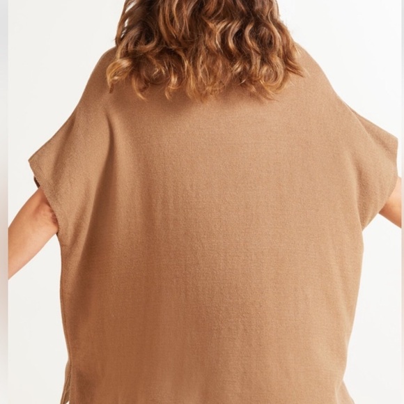 Stitches & Stripes Genevieve Poncho Pullover in Camel - Picture 3 of 7